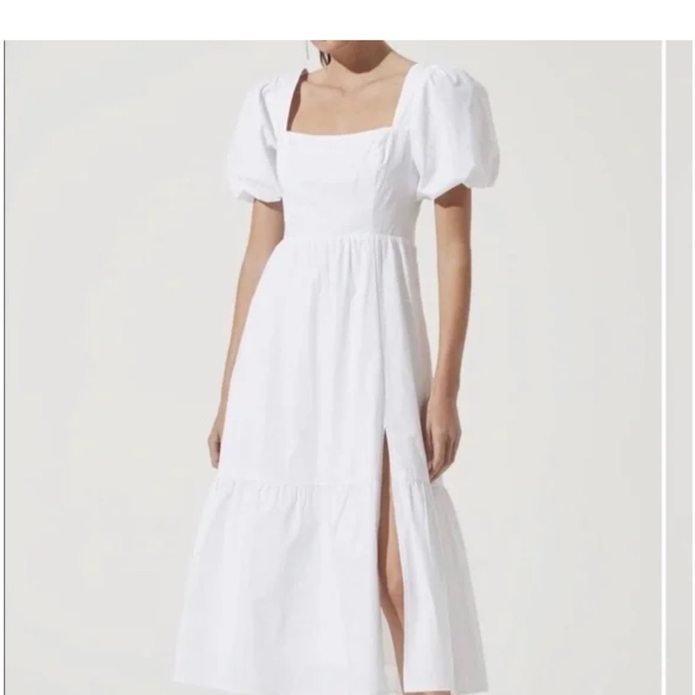 NWOT ASTR the label white poplin puff sleeve dress - Picture 5 of 11